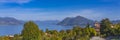 Lake Maggiore, landscape over the lake. background the Alps Royalty Free Stock Photo