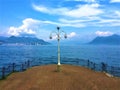 Lake Maggiore, Piedmont region, Italy. Street lamp, art, history and environment