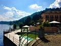 Lake Maggiore, Piedmont region, Italy. Water, sky, villa and peace