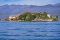 Lake Maggiore at Stresa, view over the lake to Isola Bella - island Bella in Italy Royalty Free Stock Photo