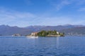 Lake Maggiore at Stresa, view over the lake to Isola Bella - island Bella in Italy Royalty Free Stock Photo