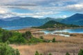 Lake Mala Prespa and island Saint Achilleus / island of Agios Achilleios/