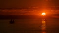 Lake Malawi sun rise early morning, boat