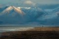 Lake Manasarovar also known as Mapam Yumtso with Himalayas in background, Royalty Free Stock Photo