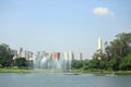 Lake with many fountaints in park of Sao Paolo