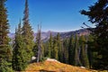 Lake Mary Marth Catherine views of hiking trail to Sunset Peak on the Great Western Trail by Brighton Resort. Rocky Mountains, Was Royalty Free Stock Photo