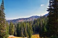 Lake Mary Martha and Catherine hiking trail views to Sunset Peak on the Great Western Trail by Brighton, fall autumn colors. Rocky Royalty Free Stock Photo