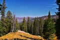 Lake Mary Martha and Catherine hiking trail views to Sunset Peak on the Great Western Trail by Brighton, fall autumn colors. Rocky Royalty Free Stock Photo