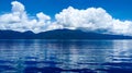 Lake matano horizon with thick clouds