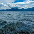 Lake Matano with tidal waves and clear sky