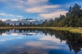 Lake Matheson with mountains reflection in the water, New Zealand Royalty Free Stock Photo