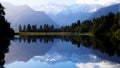 Lake Matheson with Mt Cook, New Zealand. Royalty Free Stock Photo