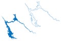 Lake McClure Reservoir (United States of America, North America, us, usa, California) map