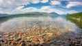 Lake McDonald in Glacier National Park at sunset Royalty Free Stock Photo