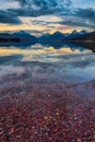 Lake McDonald in Glacier National Park at sunset Royalty Free Stock Photo