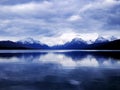 Lake McDonald and Glacier Park mountain range Royalty Free Stock Photo