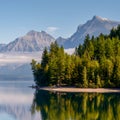 LAKE MCDONALD, MONTANA/USA - SEPTEMBER 20 : View of Lake McDonald in Montana on September 20, 2013. Unidentified people. Royalty Free Stock Photo