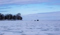 Lake Michigan Ice Fishing Royalty Free Stock Photo