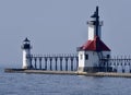 Lake Michigan Light Houses Royalty Free Stock Photo