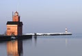 Lake Michigan Lighthouse in Morning Light Royalty Free Stock Photo