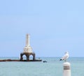 Lake Michigan Lighthouse,  Port Washington,  Wisconsin Royalty Free Stock Photo