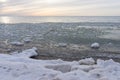 Lake Michigan from Point Betsie Lighthouse in winter Royalty Free Stock Photo