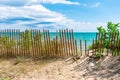 Lake Michigan Shoreline with Fence in Evanston Illinois during the Summer