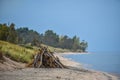 Lake Michigan Shoreline, Sheboygan, WI Royalty Free Stock Photo