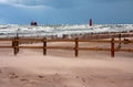 Lake Michigan storm Royalty Free Stock Photo