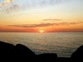 Lake Michigan Sunrise in Port Washington Wi Royalty Free Stock Photo