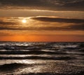 Lake Michigan Sunset, Grand Haven Royalty Free Stock Photo