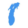 Lake Michigan vector map silhouette illustration. Travel lake michigan symbol