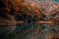 Lake in the middle of forest in Serbia Royalty Free Stock Photo