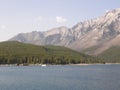 Lake Minnewanka in the Rocky Mountains in Canada Royalty Free Stock Photo