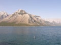 Lake Minnewanka in the Rocky Mountains in Canada Royalty Free Stock Photo