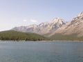 Lake Minnewanka in the Rocky Mountains in Canada Royalty Free Stock Photo