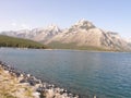 Lake Minnewanka in the Rocky Mountains in Canada Royalty Free Stock Photo