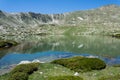 Lake mirroring mountains in Spain Pyrenees Royalty Free Stock Photo