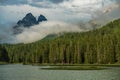 Lake Misurina in Dolomites Royalty Free Stock Photo