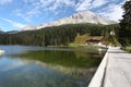 Lake Misurina in Italy mountain dolomites Royalty Free Stock Photo