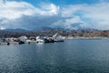 Storm clouds develop over Marina at Katherine Landing on Lake Mohave