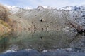 Lake in the Monte Rosa mountain massif in Italy Royalty Free Stock Photo