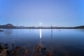 Lake Moogerah Australia Sunrise with Full Moon Royalty Free Stock Photo