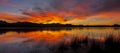 Lake Moogerah in Queensland with beautiful clouds at sunset. Royalty Free Stock Photo