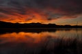 Lake Moogerah in Queensland with beautiful clouds at sunset. Royalty Free Stock Photo