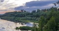 Lake morning night forest Royalty Free Stock Photo