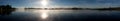 Lake morning sunrise panorama Royalty Free Stock Photo