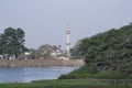 Lake Mosque Minaret Trees Landscape