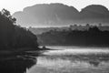 Lake with motion mist at Nong Thale, Krabi