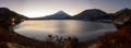 Lake Motosu and mt.Fuji at sunrise time Royalty Free Stock Photo